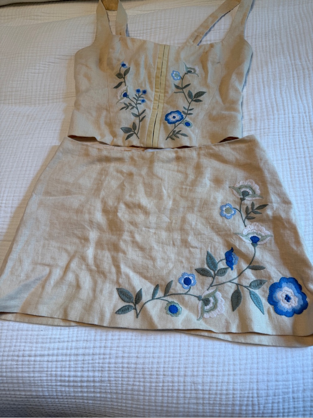 Reformation - Linen Embroidered Skirt Set - 2/4 - Picture 3 of 12
